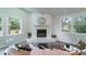 Corner view of the fireplace in the living room with furniture and decor at 106 Kent Cir, Ladson, SC 29456