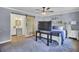 Bedroom featuring a sliding barn door leading to the bathroom and view of the bedroom at 108 Mourning Dove Dr, Bonneau, SC 29431