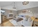 Comfortable living room features a fireplace, vaulted ceiling, and stylish decor at 108 Mourning Dove Dr, Bonneau, SC 29431