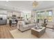Spacious open-concept living room and kitchen with ample seating and natural light at 1206 Homecoming Blvd, Ravenel, SC 29470