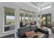 Relaxing sitting area with large windows, comfortable seating, and views of lush landscape at 1518 Bower Ln, Johns Island, SC 29455