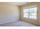 Comfortable bedroom features neutral carpeting and natural light from a large window at 206 Trickle Dr, Summerville, SC 29483
