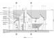 Detailed elevation of the home with noted measurements and featuring design elements like the chimney and windows at 2151 River Road, Johns Island, SC 29455