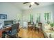 Bright office space with a ceiling fan, natural light, and views of the outdoors at 2418 Tuscany Dr, North Charleston, SC 29406