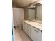Large bathroom with dual sinks, large mirror, decorative lights and commode behind partially-concealing wall at 255 Oak Point Landing Dr, Mount Pleasant, SC 29464