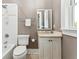 Bathroom featuring shower-tub combo and single vanity at 3301 Palm Blvd, Isle of Palms, SC 29451