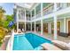 Inviting pool area with comfortable lounge chairs and covered patio, perfect for relaxation and entertaining at 3301 Palm Blvd, Isle of Palms, SC 29451
