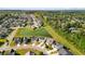 Bird's eye view of the community and pond, showcasing the neighborhood's layout at 4024 Exploration Rd, Ladson, SC 29456
