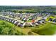 Aerial view of the community highlighting the neighborhood's layout, pond, and greenery at 4024 Exploration Rd, Ladson, SC 29456