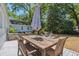 Inviting backyard deck featuring a dining table, umbrella, and fire pit, perfect for entertaining at 4503 Overbrook Ave, North Charleston, SC 29405