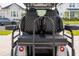 A pair of custom golf cart seats with diamond stitching and headrests at 518 Sound Dr, Summerville, SC 29486