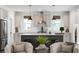 Modern kitchen with stainless steel appliances, a center island, and stylish pendant lighting at 518 Sound Dr, Summerville, SC 29486