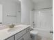 Functional bathroom featuring a vanity with sink, toilet, and shower-tub combination at 603 Yellow Leaf Ln, Summerville, SC 29486