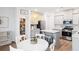 Eat-in kitchen featuring a pantry, stainless steel appliances, and gray cabinets at 705 Squire Pope Rd, Summerville, SC 29486