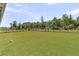 This spacious backyard has a manicured lawn and a fenced-in perimeter for added security and privacy at 733 Oakridge View Trl, Ridgeville, SC 29472