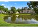 Scenic view of a pond surrounded by lush greenery and well-maintained homes at 801 Reserve Way, Summerville, SC 29485