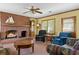 Cozy living room featuring a brick fireplace and comfortable seating at 9995 Lodge Hwy, Lodge, SC 29082