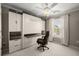 Bright bedroom boasts a stylish murphy bed, neutral carpet and a ceiling fan at 1087 Clearspring Dr, Charleston, SC 29412