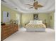 Relaxing bedroom features a decorative ceiling fan, neutral carpet and soothing wall colors at 1087 Clearspring Dr, Charleston, SC 29412