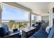 The balcony is the perfect space for enjoying ocean views with seating for eight and a comfortable lounge at 1140 Ocean Blvd # 201, Isle of Palms, SC 29451