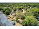 Bird's-eye view of the property with trees and fenced backyard at 1224 Decoy Ct, Mount Pleasant, SC 29464