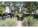 Scenic view of the community sidewalk lined with tall grasses and lush landscaping at 1658 Pierce St, Charleston, SC 29492