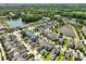 An aerial view of a vibrant community featuring charming homes and beautiful ponds at 1722 Winfield Way, Charleston, SC 29414
