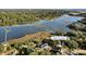 Stunning aerial view of a property near a waterway, featuring picturesque docks and lush landscape at 1834 Cornish Ave, Charleston, SC 29412