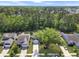 Overhead view of a charming neighborhood featuring well-kept lawns and tree-lined streets at 2016 Elvington Rd, Johns Island, SC 29455
