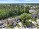Beautiful aerial shot of a home, showcasing the surrounding trees, a lake, and the peaceful neighborhood at 2016 Elvington Rd, Johns Island, SC 29455