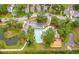 Overhead shot of community pool, playground, and common areas surrounded by lush landscaping at 2016 Elvington Rd, Johns Island, SC 29455