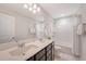 Neutral bathroom features double vanity, bath tub, and walk-in shower at 2016 Elvington Rd, Johns Island, SC 29455