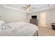Primary bedroom features ceiling fan and dresser with TV mounted on top at 2016 Elvington Rd, Johns Island, SC 29455