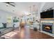 Spacious living room featuring a fireplace, tv, and dining area at 203 Eagle Ridge Rd, Summerville, SC 29485