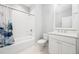 Bathroom with a shower-tub combo, toilet, and vanity at 2522 Waverly St, Charleston, SC 29492