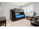 Bedroom with bunk beds, a window with shutters, and neutral patterned wallpaper at 2522 Waverly St, Charleston, SC 29492