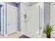 Beautiful bathroom featuring a tiled shower with a glass door and white subway tile at 2557 Hatch Dr, Johns Island, SC 29455