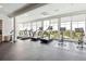 Well-equipped gym with treadmills, bikes and large windows overlooking a green view at 2578 Helmsman Rd, Johns Island, SC 29455