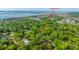 Aerial view with a red arrow pointing to 3635 Pandora in a wooded neighborhood at 3635 Pandora Dr, Mount Pleasant, SC 29466
