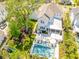 Aerial view showcasing a backyard oasis with a pool, lounge chairs, and playful swing set at 3688 Goodwater St, Mount Pleasant, SC 29466
