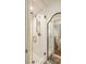 Modern walk-in shower with glass doors and subway tile, offering a spa-like experience at 4 Catfiddle St, Charleston, SC 29403