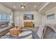 Spacious living room with comfortable seating, wood floors, and a large TV for relaxation and entertainment at 404 Snowy Plover Ln, Summerville, SC 29486