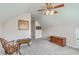 Neutral walls and carpeting create a blank canvas in this carpeted bedroom with a ceiling fan at 405 Decatur Dr, Summerville, SC 29486