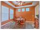 Cozy dining room features a round table, wood chairs and a decorative ceiling fan at 405 Decatur Dr, Summerville, SC 29486