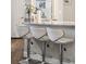 Close up of kitchen island with modern bar stools at 45 Sycamore Ave # 811, Charleston, SC 29407