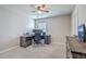 Bright bedroom with ceiling fan, window for natural light, desk, office chair, and dresser at 508 Alderly Dr, Moncks Corner, SC 29461