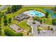 Aerial view of the community pool, playground, and well-maintained green spaces in the neighborhood at 511 Nandina Dr, Goose Creek, SC 29445