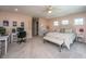 Cozy main bedroom featuring a bench, mirror side table, fresh paint, and two desks for working at home at 511 Nandina Dr, Goose Creek, SC 29445