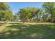 Lush backyard with mature trees and green lawn; perfect for outdoor activities at 5615 Highway 165, Ravenel, SC 29470