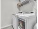 Clean and modern laundry room with high-end washer and dryer and shelving at 707 Jancus St, Charleston, SC 29414